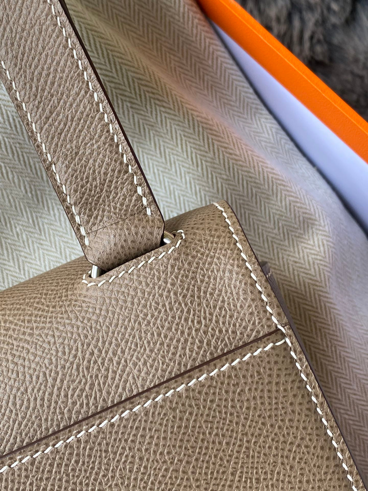 Hermès Della Cavalleria Mini Shoulder Bag - Taupe Leather