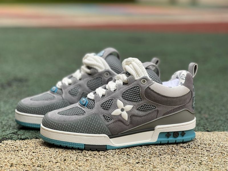 Louis Vuitton LV Trainer Sneaker Grey White Light Blue