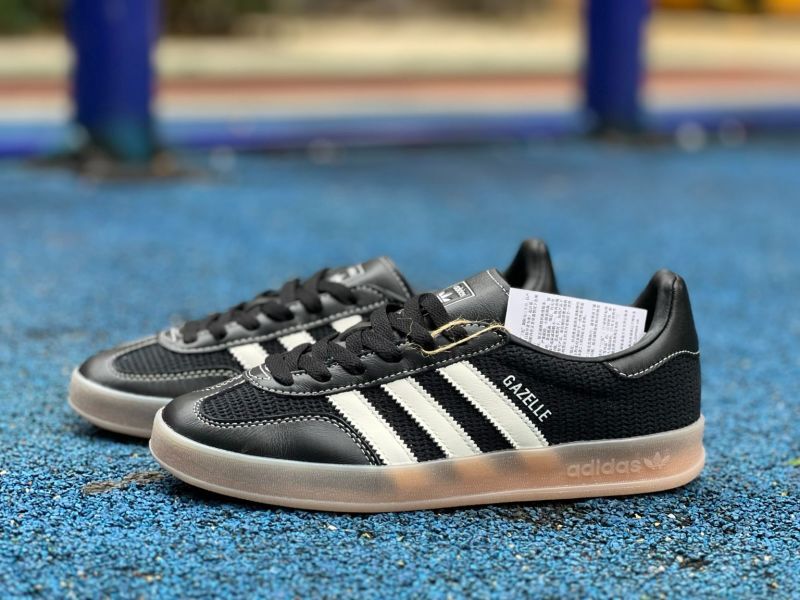 Adidas Gazelle Black White Gum Sole Sneakers