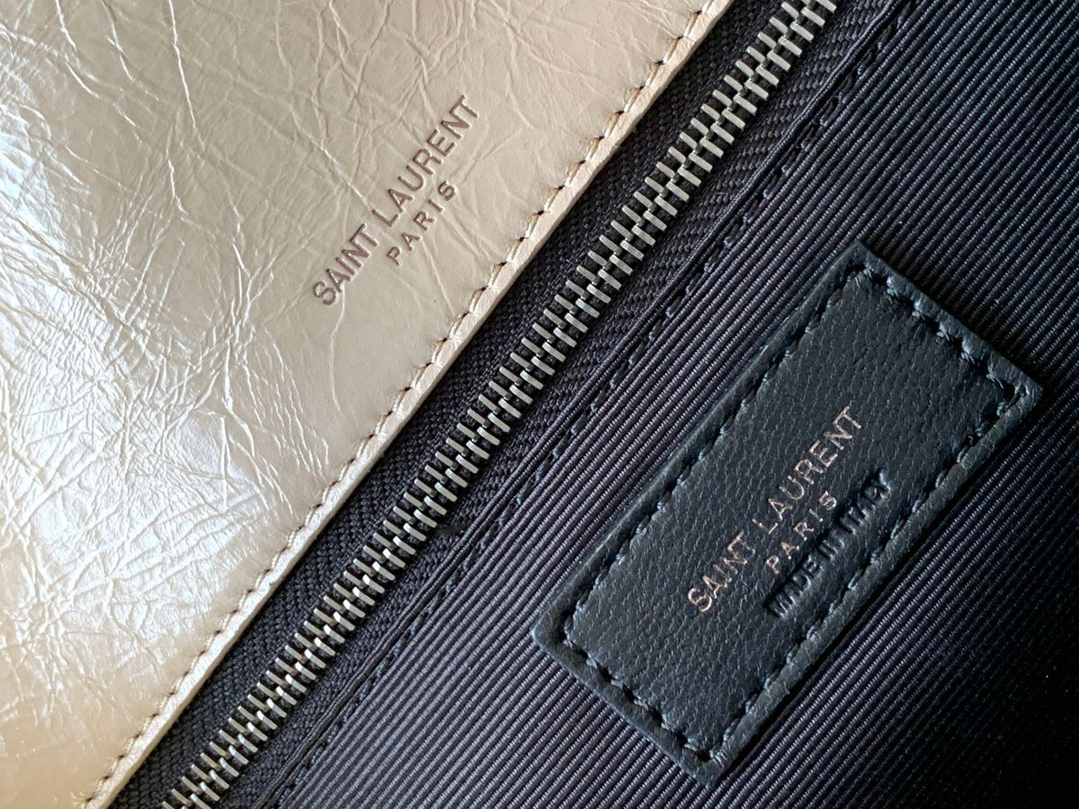 Saint Laurent Niki Medium Shoulder Bag in Crinkled Vintage Leather - Beige