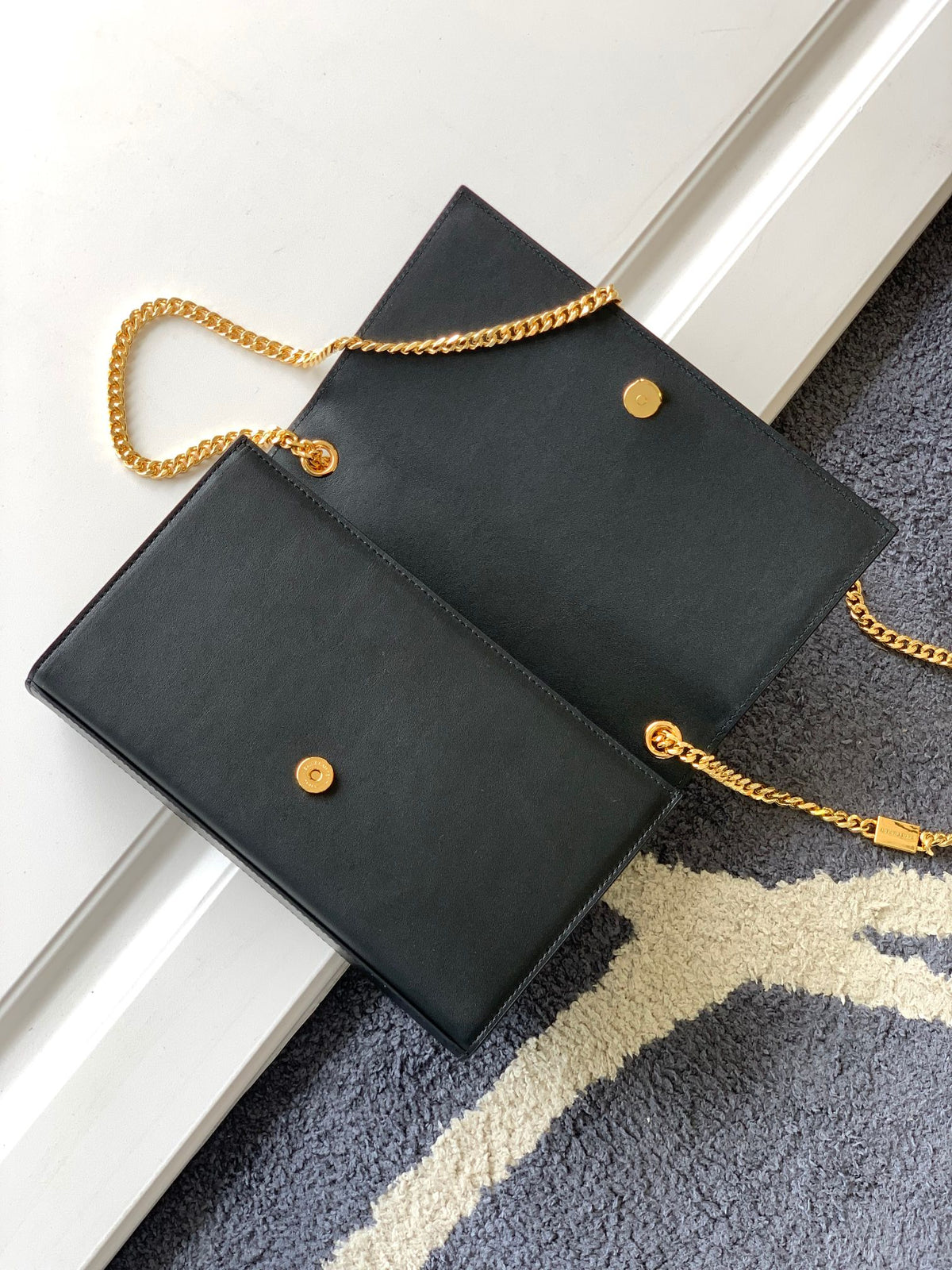 Saint Laurent Kate Small Chain Bag in Black Leather with Gold Hardware