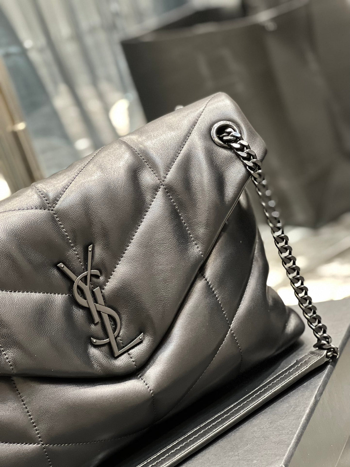 Saint Laurent Small Loulou Shoulder Bag in Quilted Leather - Black