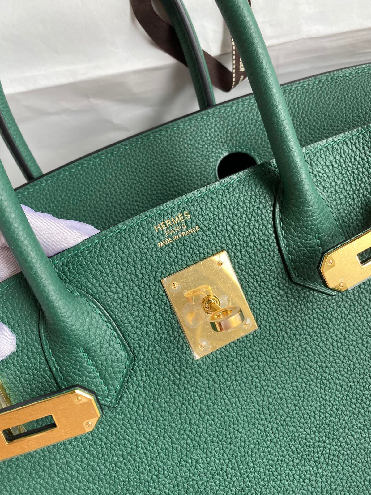 Luxury Forest Green Leather Handbag with Gold-Tone Hardware