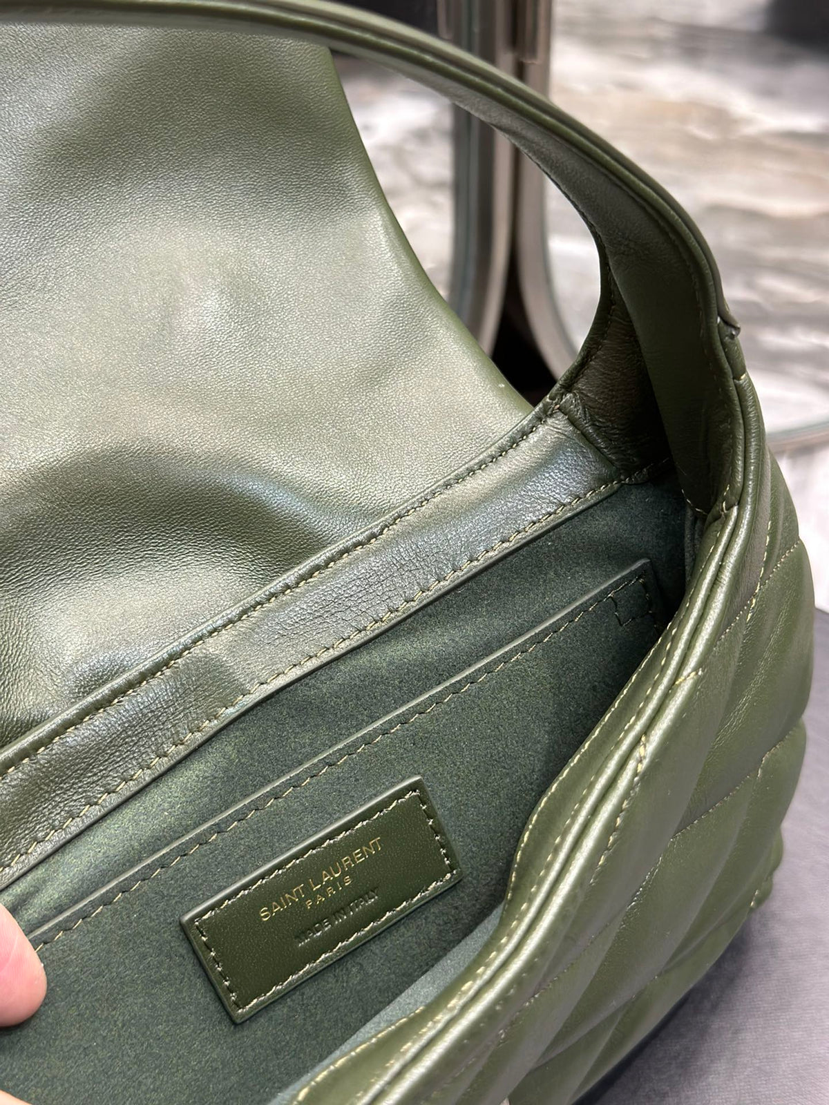 Saint Laurent YSL Jamie Quilted Lambskin Shoulder Bag - Olive Green
