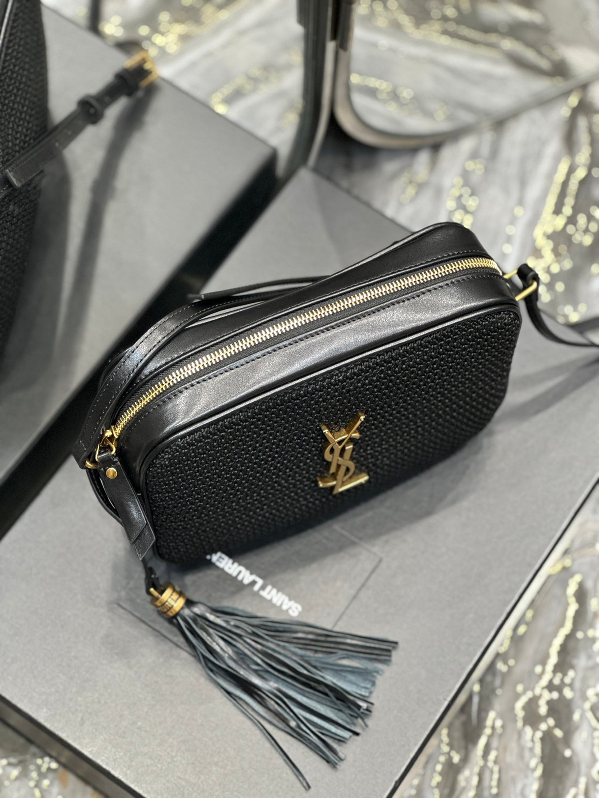 Saint Laurent Lou Camera Bag in Quilted Leather - Black